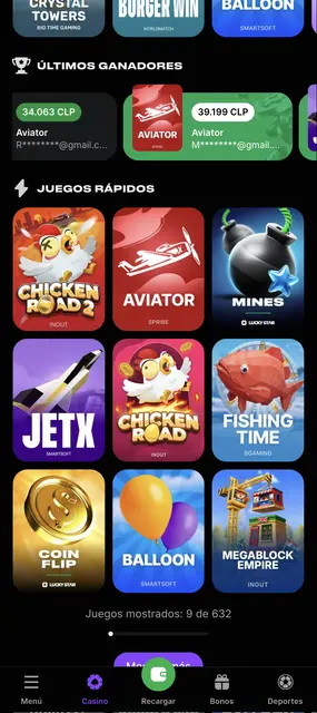 Web móvil de Lucky Star, juegos rápidos con Chicken Road 2, Aviator y Mines